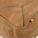 PRADA Shoulder Bag Leather Beige Gold Auth 183307SAV-16