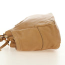 PRADA Shoulder Bag Leather Beige Gold Auth 183307SAV-3