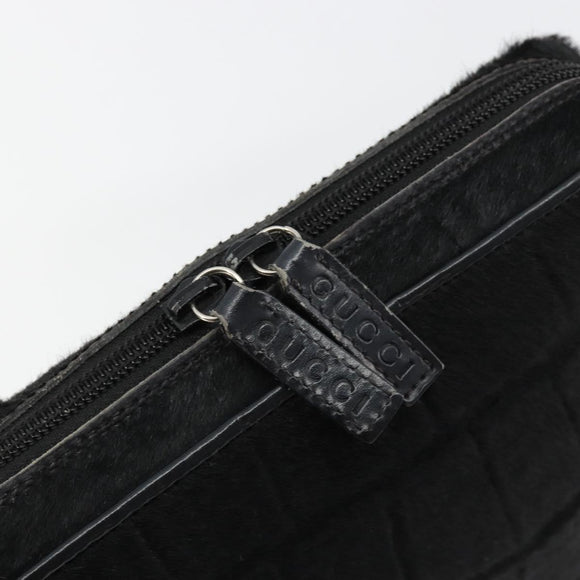 GUCCI Shoulder Bag Harako leather Black Silver 007 1014 0274 5 Auth 183309