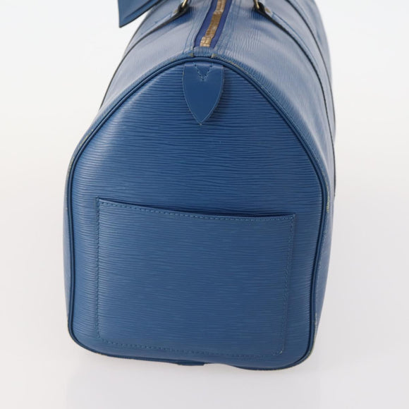LOUIS VUITTON Epi Keepall 45 Boston Bag Blue M42975 LV Auth 183312