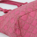 Christian Dior Canage Tote Bag Coated Canvas Pink Silver Auth 183316A-14