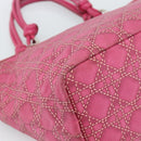 Christian Dior Canage Tote Bag Coated Canvas Pink Silver Auth 183316A-16