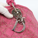 Christian Dior Canage Tote Bag Coated Canvas Pink Silver Auth 183316A-17