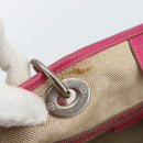 Christian Dior Canage Tote Bag Coated Canvas Pink Silver Auth 183316A-10