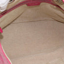 Christian Dior Canage Tote Bag Coated Canvas Pink Silver Auth 183316A-11