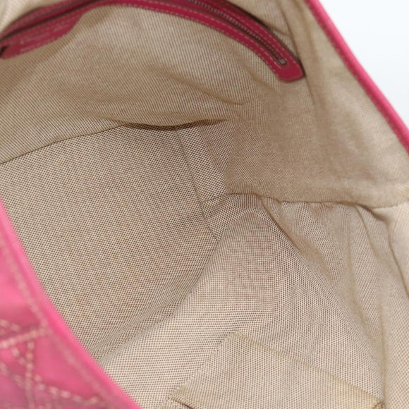 Christian Dior Canage Tote Bag Coated Canvas Pink Silver Auth 183316A