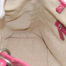 Christian Dior Canage Tote Bag Coated Canvas Pink Silver Auth 183316A-20