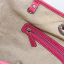 Christian Dior Canage Tote Bag Coated Canvas Pink Silver Auth 183316A-21