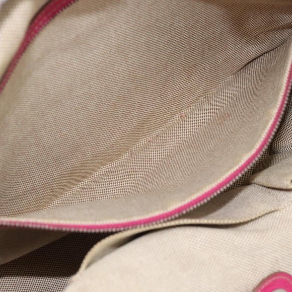 Christian Dior Canage Tote Bag Coated Canvas Pink Silver Auth 183316A