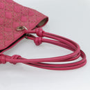 Christian Dior Canage Tote Bag Coated Canvas Pink Silver Auth 183316A-7