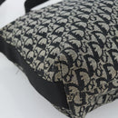 Christian Dior Trotter Canvas Schultertasche Schwarz Silber Auth 183317A-11