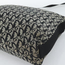 Christian Dior Trotter Canvas Schultertasche Schwarz Silber Auth 183317A-12