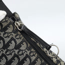 Christian Dior Trotter Canvas Schultertasche Schwarz Silber Auth 183317A-14