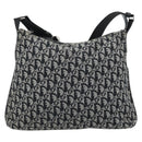 Christian Dior Trotter Canvas Schultertasche Schwarz Silber Auth 183317A-2