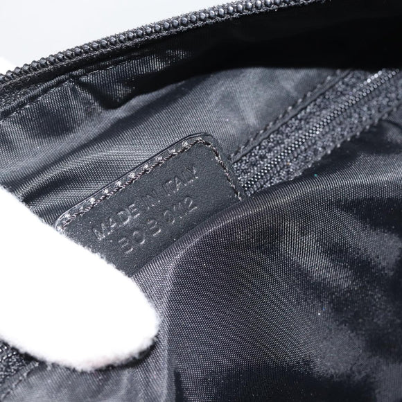 Christian Dior Trotter Canvas Schultertasche Schwarz Silber Auth 183317A