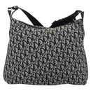 Christian Dior Trotter Canvas Schultertasche Schwarz Silber Auth 183317A-3