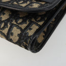 Christian Dior Trotter Canvas Chain Shoulder Bag Navy Gold Auth 183318A-9