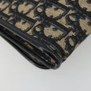 Christian Dior Trotter Canvas Chain Shoulder Bag Navy Gold Auth 183318A-16