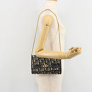 Christian Dior Trotter Canvas Chain Shoulder Bag Navy Gold Auth 183318A-20