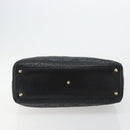 Christian Dior Canage Lady Dior Hand Bag Lamb Skin Black Gold Auth 183319-5