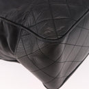CHANEL Matelasse Hand Bag Lamb Skin Black Gold CC Auth 183326A-9