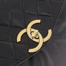 CHANEL Matelasse Hand Bag Lamb Skin Black Gold CC Auth 183326A-17