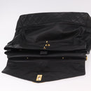 CHANEL Matelasse Hand Bag Lamb Skin Black Gold CC Auth 183326A-18