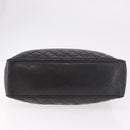 CHANEL Matelasse Hand Bag Lamb Skin Black Gold CC Auth 183326A-5