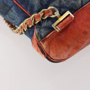 CHANEL Matelasse Chain Backpack Denim Blue Gold CC Auth 183327-16