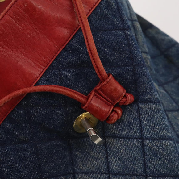 CHANEL Matelasse Chain Backpack Denim Blue Gold CC Auth 183327