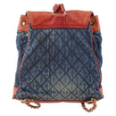 CHANEL Matelasse Chain Backpack Denim Blue Gold CC Auth 183327-2