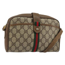 GUCCI GG Supreme Web Sherry Line Shoulder Bag PVC Beige 116 02 055 Auth 183329-1