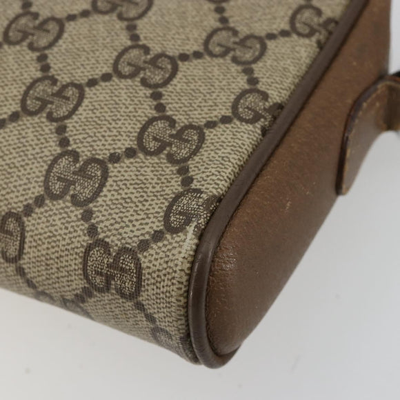GUCCI GG Supreme Web Sherry Line Shoulder Bag PVC Beige 116 02 055 Auth 183329