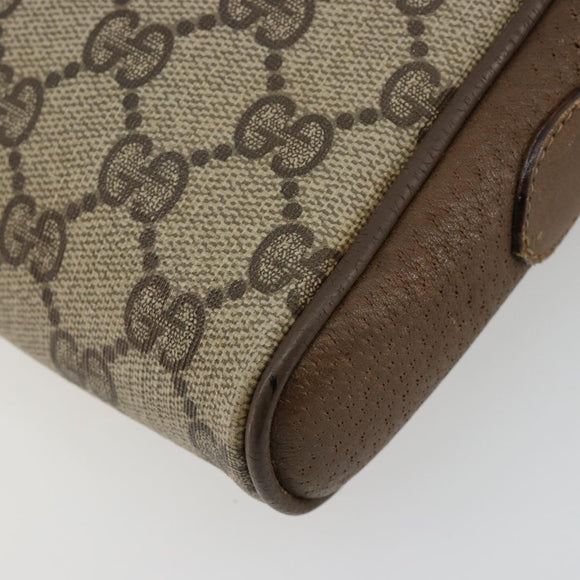 GUCCI GG Supreme Web Sherry Line Shoulder Bag PVC Beige 116 02 055 Auth 183329