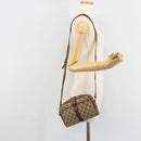 GUCCI GG Supreme Web Sherry Line Shoulder Bag PVC Beige 116 02 055 Auth 183329-23