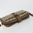 GUCCI GG Supreme Web Sherry Line Shoulder Bag PVC Beige 116 02 055 Auth 183329-6