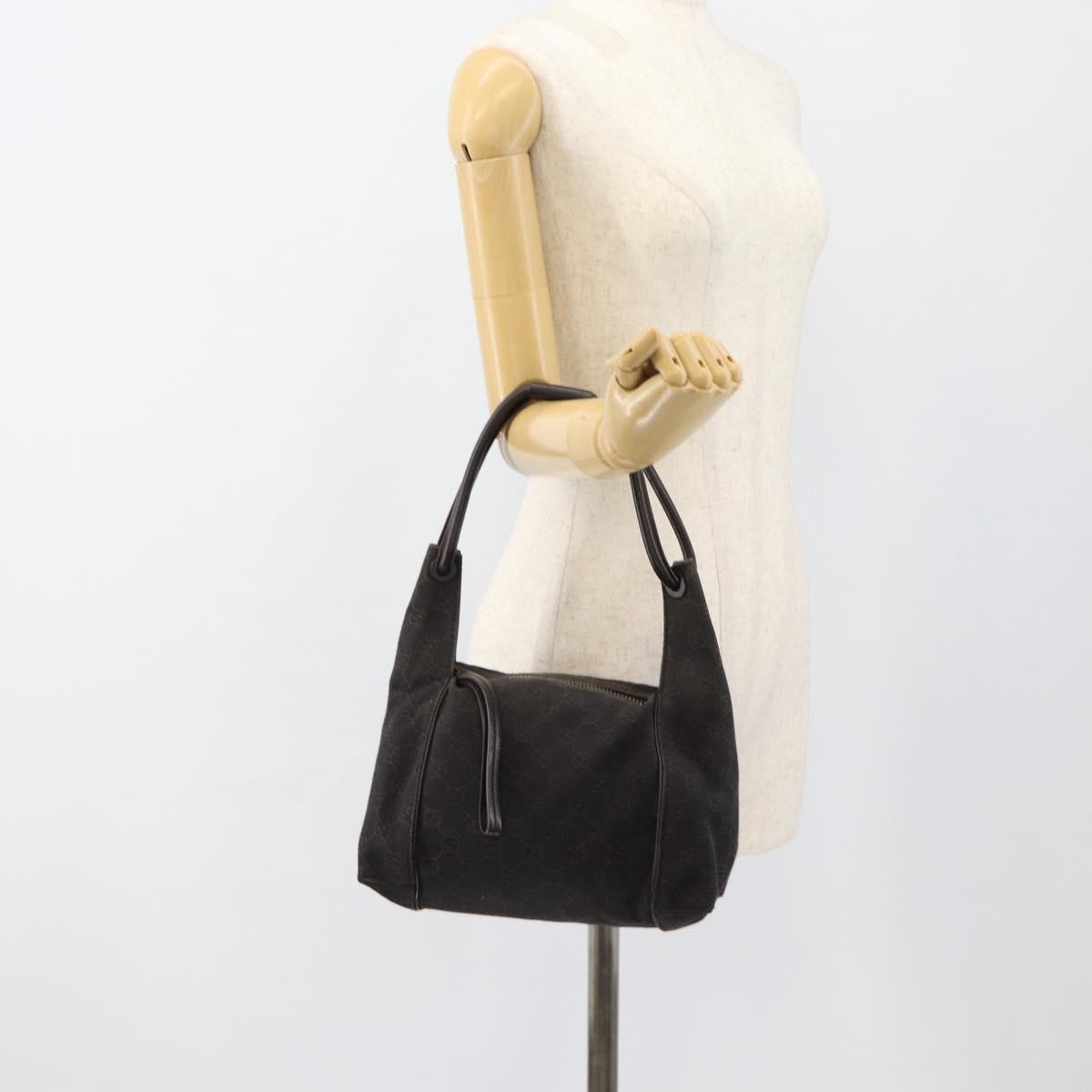 GUCCI GG Canvas Hand Bag Dark Brown 101333 Auth 183331 | Brand