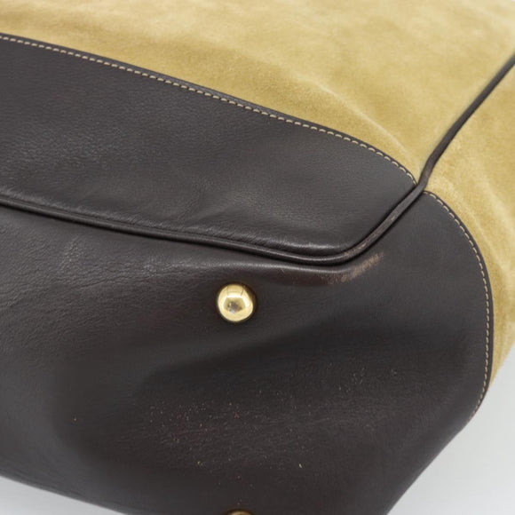 LOEWE Anagram Handtas Suède 2way Beige Goud Auth 183333