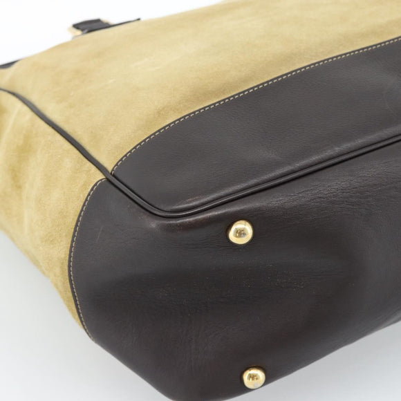 LOEWE Anagram Handtas Suède 2way Beige Goud Auth 183333