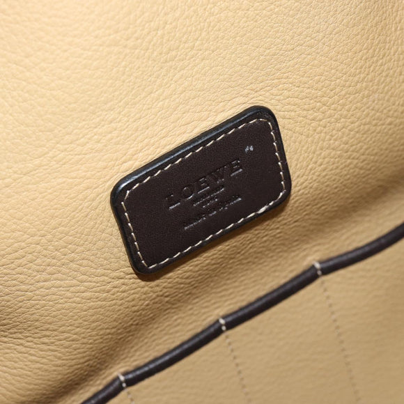 LOEWE Anagram Handtas Suède 2way Beige Goud Auth 183333
