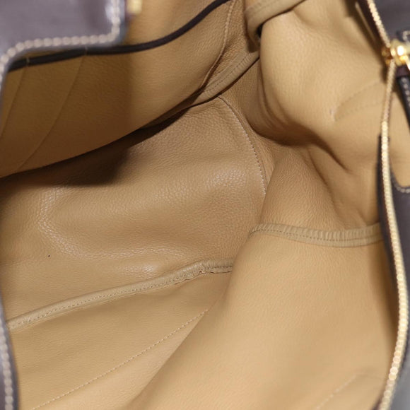 LOEWE Anagram Handtas Suède 2way Beige Goud Auth 183333