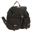 PRADA Backpack Nylon Khaki Silver Auth 183339V-1