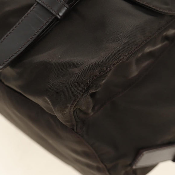PRADA Backpack Nylon Khaki Silver Auth 183339V