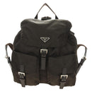 PRADA Backpack Nylon Khaki Silver Auth 183339V-13
