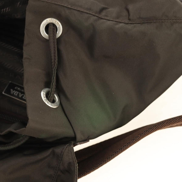 PRADA Backpack Nylon Khaki Silver Auth 183339V