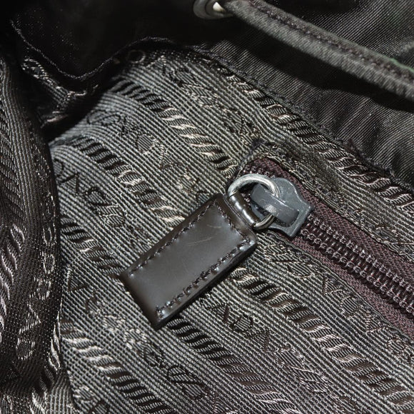 PRADA Backpack Nylon Khaki Silver Auth 183339V