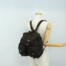 PRADA Backpack Nylon Khaki Silver Auth 183339V-36