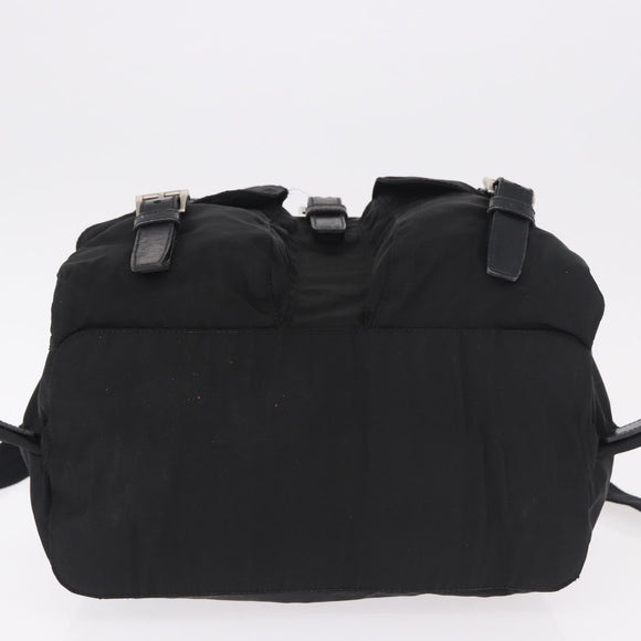PRADA Backpack Nylon Black Silver Auth 183352A