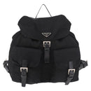 PRADA Backpack Nylon Black Silver Auth 183352A-13