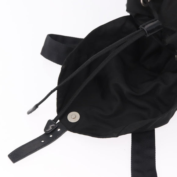 PRADA Backpack Nylon Black Silver Auth 183352A